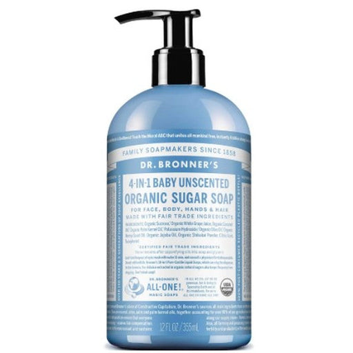 Sugar Soap Baby Unscentend 355Ml Dr Bronners 018787950043