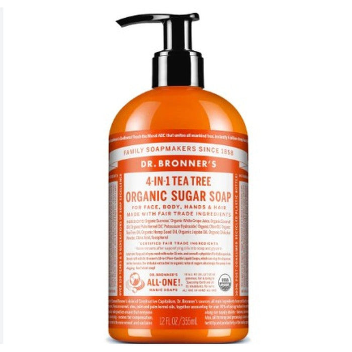 Sugar Soap Tea Tree 355Ml Dr Bronners 018787950036