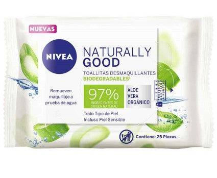 Toallitas Desmaquillantes Nivea Naturally Good Aloe Vera Con 25
