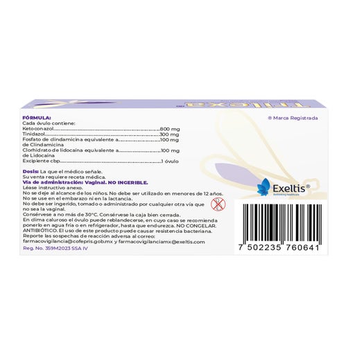 Trilexa 800 Mg/300Mg/100Mg/100Mg Caja Con 3 Óvulos 7502235760641 reverso