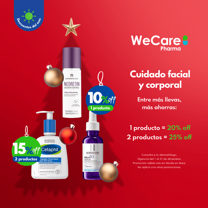 Cuidado facial y corporal, entre mas llevas, mas ahorras, 1 producto 10% off, 2 productos 15% off