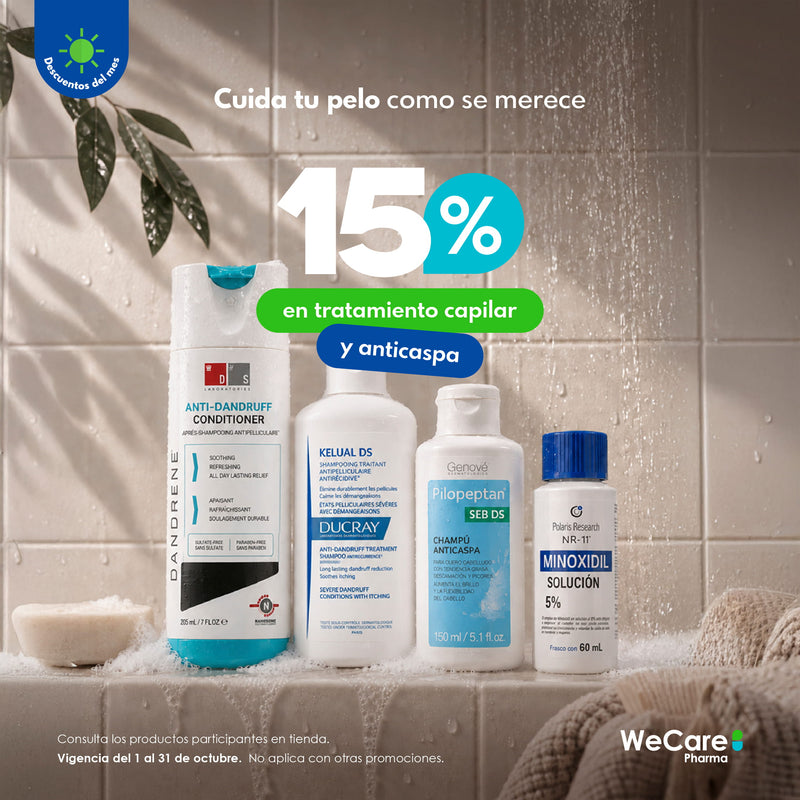 Promoción, 15% de descuento en tratamiento capilar y anticaspa - Cuida tu pelo como se merece
