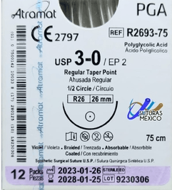Ac Poliglicolico (Vicryl) Atramat 3-0 1/2 26Mm R2693Mm - WeCare Pharma