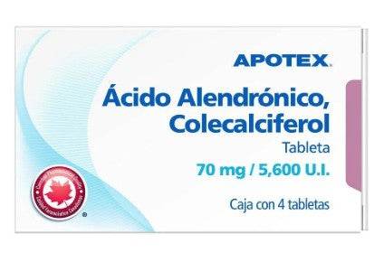 Acido Alendronico/Colecalciferol 70Mg/5600U Con 4 Tabletas Apotex - WeCare Pharma