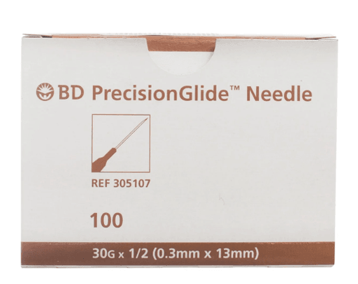 Aguja Hipodérmica 30Gx13Mm Con 1 Pieza Bd Café - WeCare Pharma