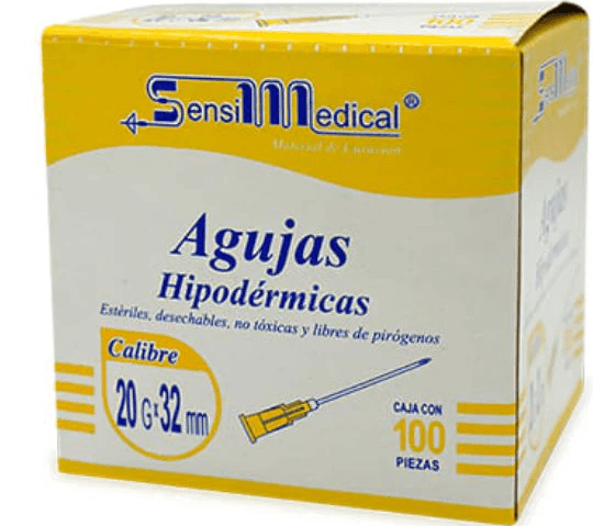 Aguja Hipodérmica Sensimedical 20Gx32Mm Con 100 - WeCare Pharma