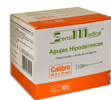 Aguja Hipodermica (Sensimedical) 25Gx5/8(16Mm) Cja. Con 100 - WeCare Pharma