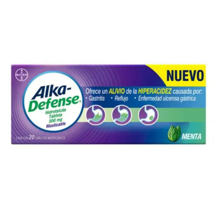 Alka Defense Tab Mast 500Mg Con 20 Sabor Menta