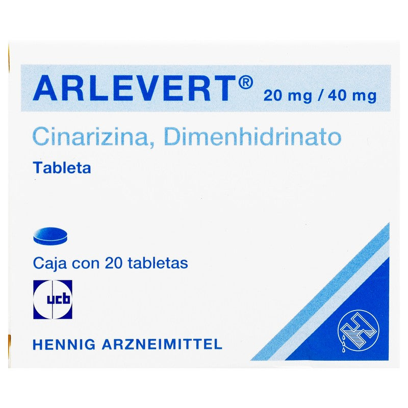 Arlevert CinarizinaDimenhidrinato Tabletas 20Mg40Mg Con 20 4039658000373