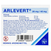 Arlevert CinarizinaDimenhidrinato Tabletas 20Mg40Mg Con 20 4039658000373 6