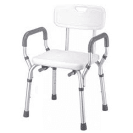 Banco Para Ducha Con Respaldo Y Descansabrazo - WeCare Pharma