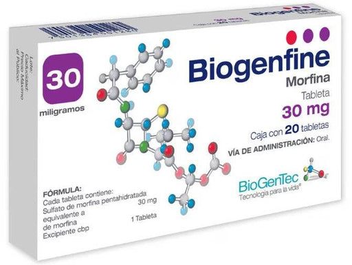 Biogenfine (Morfina) Tabletas 30Mg Con 20 - WeCare Pharma