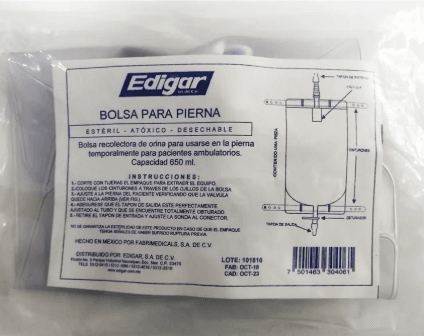 Bolsa Para Recolección De Orina Para Pierna Edigar 650Ml - WeCare Pharma