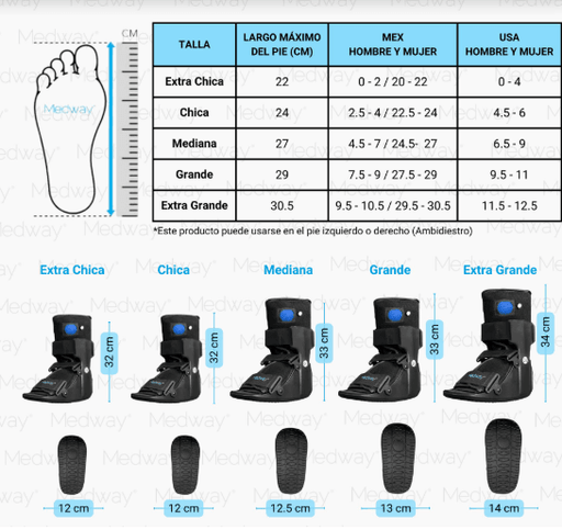 Bota Neumática Walker Medway Baja Mediana - WeCare Pharma