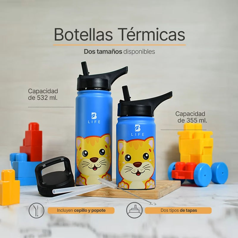 Blife Botella Termica Infantil Gatito 355Ml