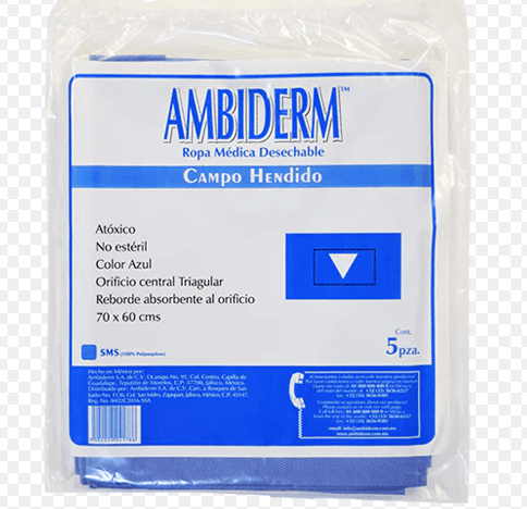Campo Hendido Azul 70X60Cm Bolsa Ambiderm Con 5 - WeCare Pharma
