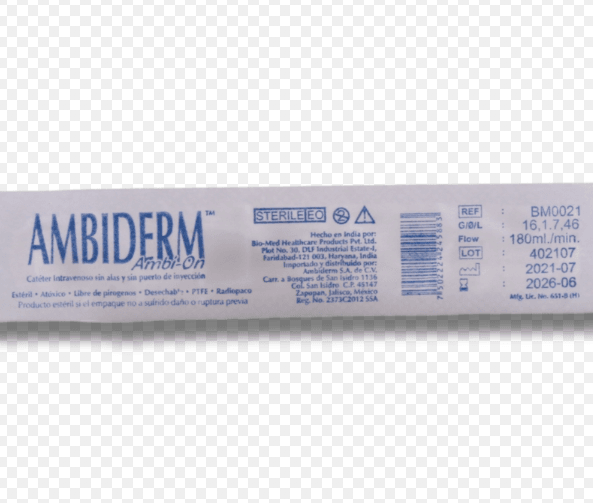 Cateter Intravenoso 16G 46Mm Con 1 Pieza Ambiderm - WeCare Pharma