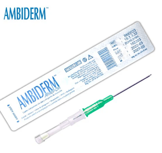 Cateter Intravenoso 18G 32Mm Con 1 Pieza Ambiderm - WeCare Pharma