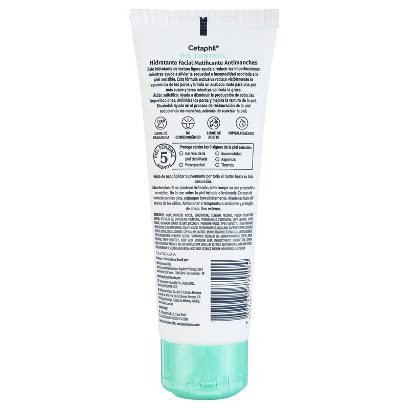 Cetaphil Oil Control Hidratante Facial Matificante Antimanchas 100 Mililitros 7897930779204 7