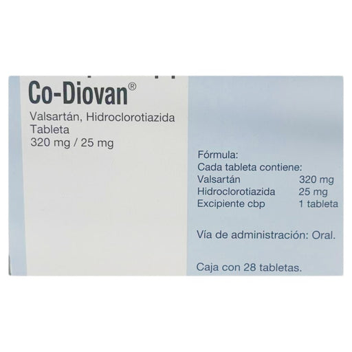 Co-Diovan ValsartanHidroclorotiazida Tab 320Mg25Mg C28 7501124820350