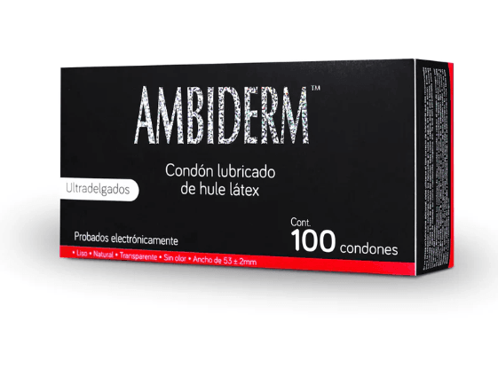Condón Masculino Ultra Delgado Liso Ambiderm Con 100 - WeCare Pharma