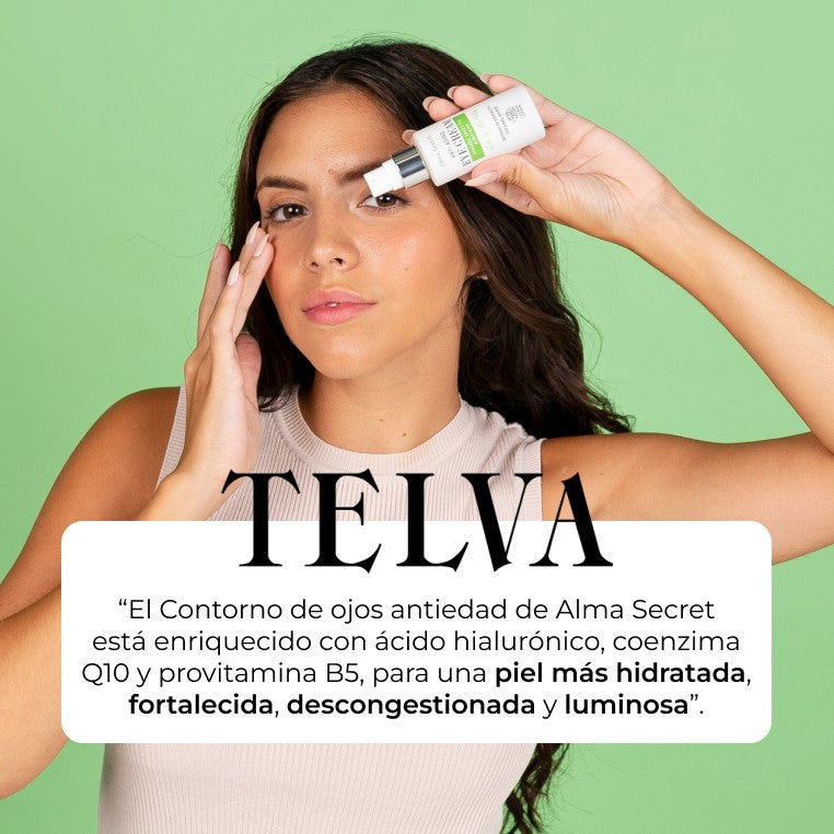 Alma Secret Contorno Ojos Antiedad Con Aguacate, Té Verde & Cafeína 30Ml Prueba