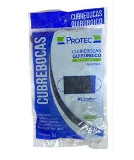 Cubrebocas 3 Pliegos Protec Adulto Negro Con 5 - WeCare Pharma