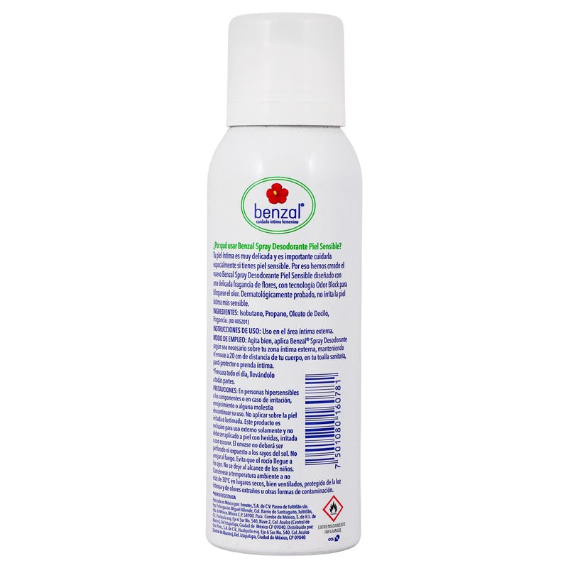 Desodorante Intmimo Benzal Piel Sensible Spray 120Ml 7501080160781 5
