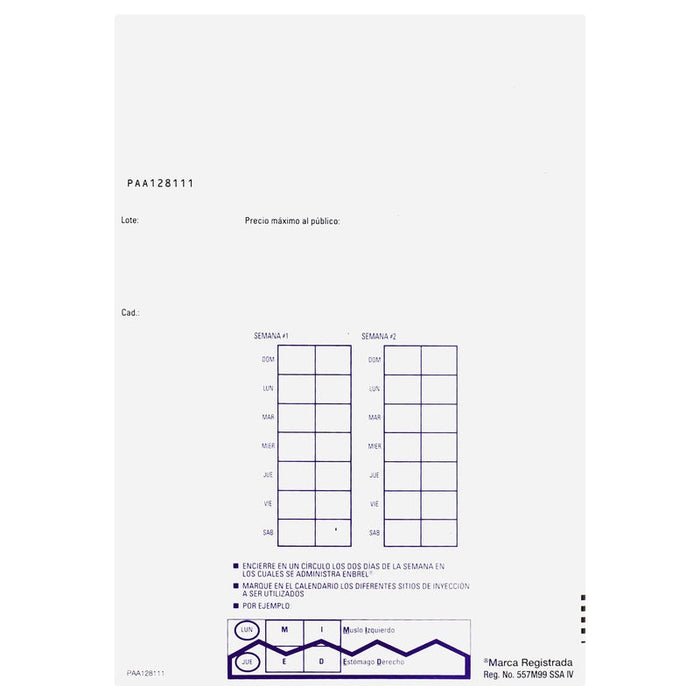 Enbrel (Etanercept) Jeringa Prellenada 50Mg C2 7501108767442 perfil 6
