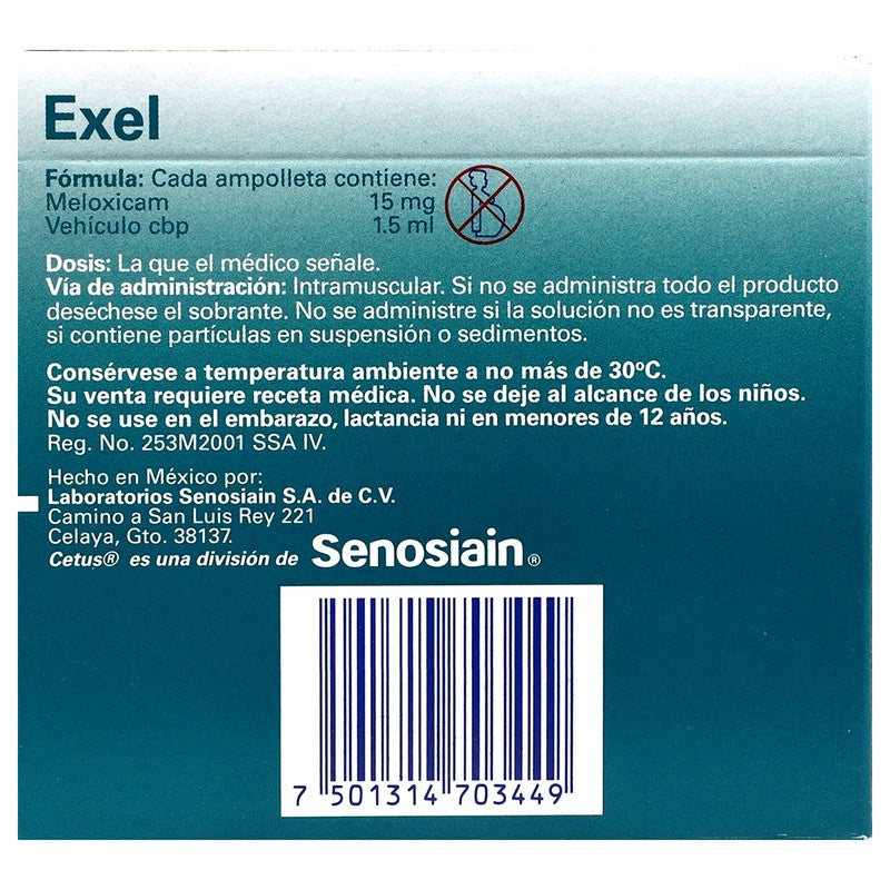 Exel Meloxicam Amp 15Mg Amp 3X1.5Ml 7501314703449 6