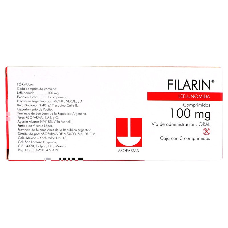 Filarin Leflunomida Comprimidos 100Mg Con 3 7730979095914 7