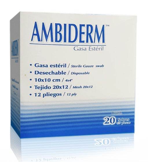 Gasa Estéril Ambiderm 7.5X5Cm Con 20 - WeCare Pharma