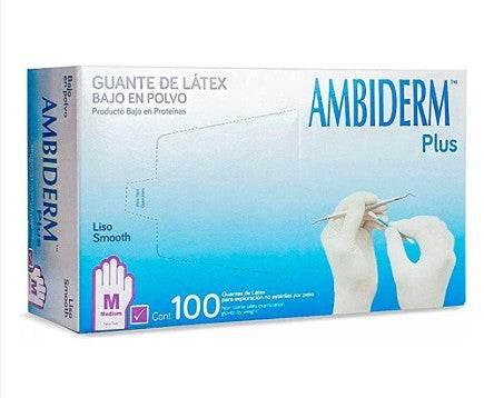 Guante De Látex Ambiderm Plus Mediano Morado Con 100 - WeCare Pharma