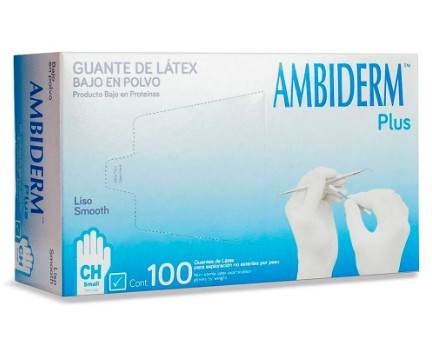 Guante De Latex Exploracion Azul No Exteril Chico Con 100 Ambiderm - WeCare Pharma