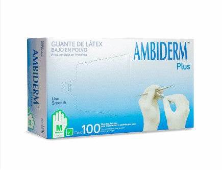 Guante De Latex Exploracion Verde No Esteril Grande Con 100 Ambiderm - WeCare Pharma