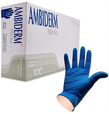 Guante De Nitrilo Ambiderm Azul Chico Con 100 - WeCare Pharma