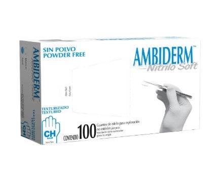 Guante De Nitrilo Soft Ambiderm Blanco Chico Con 100 - WeCare Pharma
