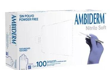Guante De Nitrilo Soft Ambiderm Violeta Mediano Con 100 - WeCare Pharma