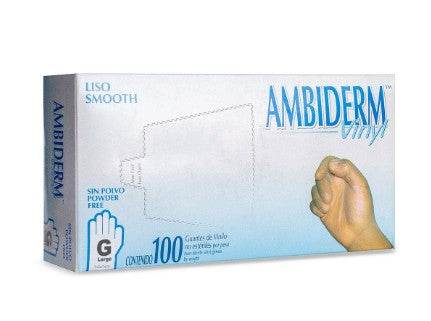 Guante De Vinyl Libre De Polvo Ambiderm Grande Con 100 - WeCare Pharma