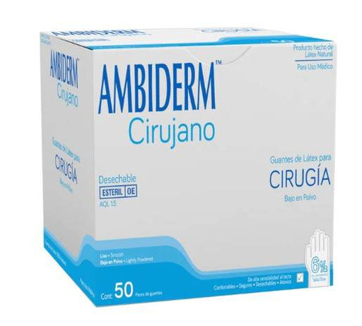 Guante Estéril Cirugia 6.5 Ambiderm Con 50 - WeCare Pharma