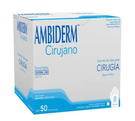 Guante Estéril Cirugia 6 Ambiderm Con 50 - WeCare Pharma