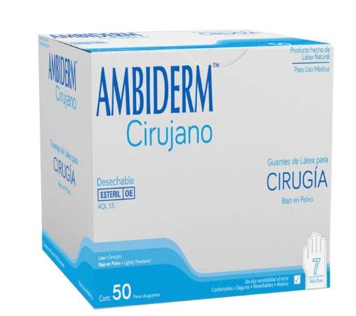Guante Estéril Cirugia 7 Ambiderm Con 50 - WeCare Pharma