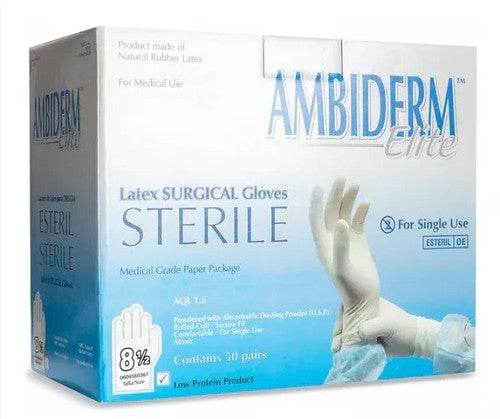 Guante Estéril Cirugia 8.5 Ambiderm Con 50 - WeCare Pharma