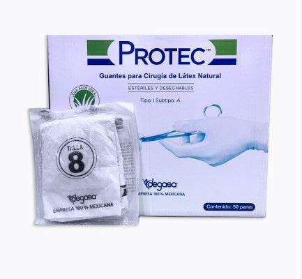 Guante Estéril Cirugia 8 Protec Con 50 - WeCare Pharma