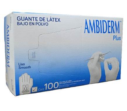Guante Latex Exploracion Verde No Esteril Mediano Con 100 Ambiderm - WeCare Pharma
