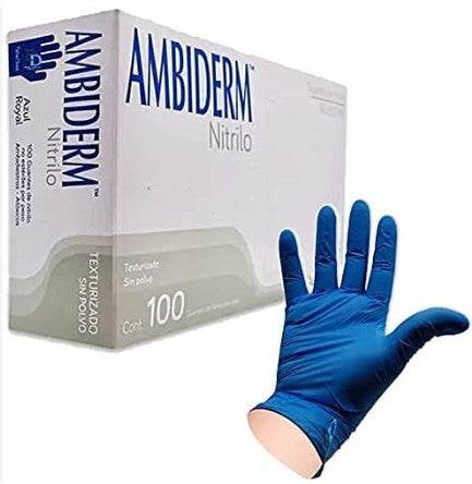 Guante Nitrilo Azul Royal Extrach Con 100 Ambiderm - WeCare Pharma