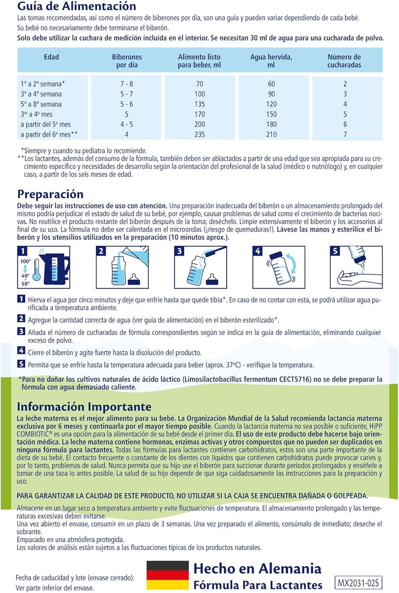 Hipp Organico (Formula Lactea) Combiotic Polvo 600Mg 0-12 Meses