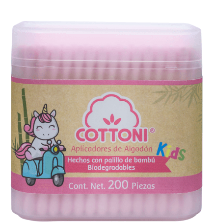 Hisopos Bambu Cottoni Rosa 200Pzas - WeCare Pharma