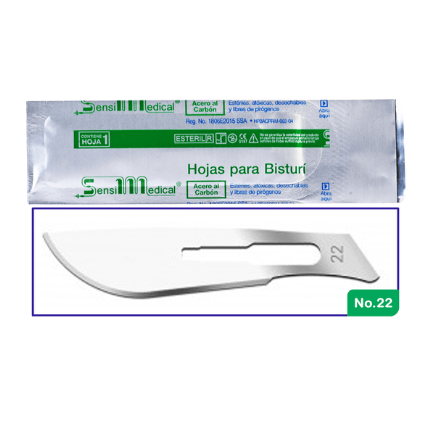 Hoja Para Bisturí­ Acero Al Carbón (Sensimedical) No. 22 Con 1 - WeCare Pharma