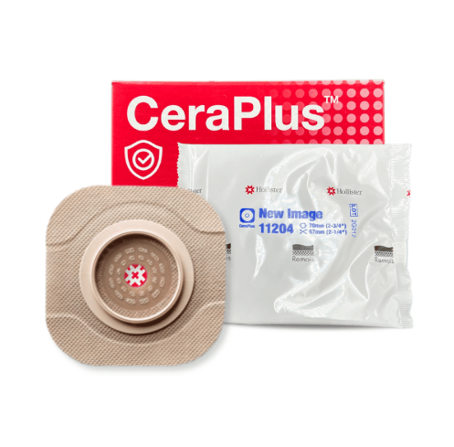 Hollister New Image Ceraplus Barrera Plana Con Marco Adhesivo Recortable Hasta 57 Mm 11204 Con 5 - WeCare Pharma